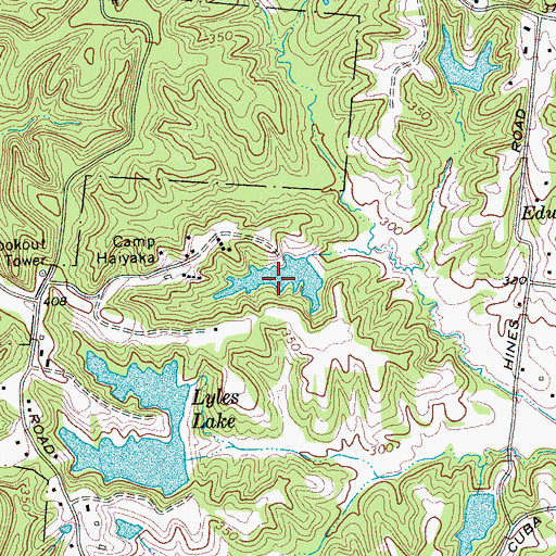 Topographic Map of Camp Haiyaka Lake, TN
