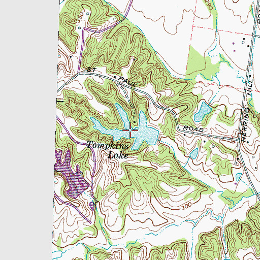 Topographic Map of Tompkins Lake, TN