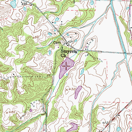 Topographic Map of Bear Creek Watershed Lake Number One, TN
