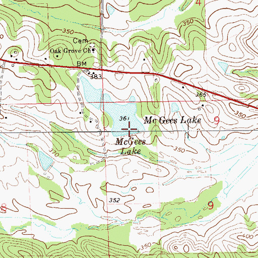 Topographic Map of Mcghee Pond, AL