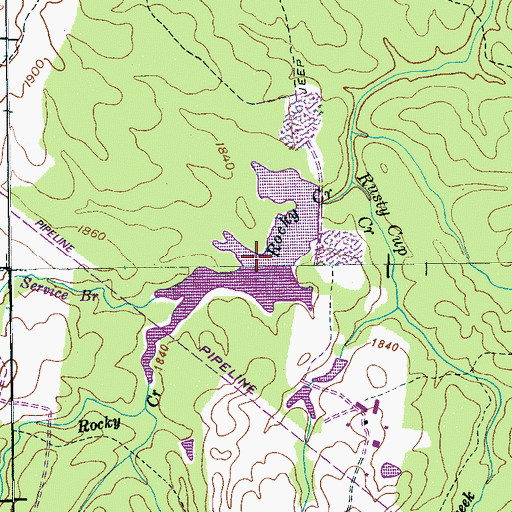 Topographic Map of Parker Lake, TN