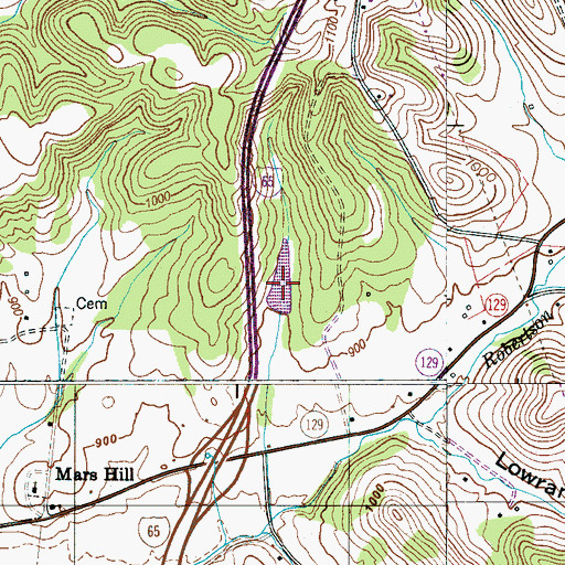 Topographic Map of Marsh Lake, TN