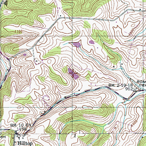 Topographic Map of Bomar Lake, TN