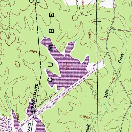 Topographic Map of Cumberland Mountain Lake, TN
