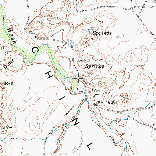 Topographic Map of Tyende Creek, AZ
