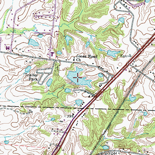 Topographic Map of Hanks Lake, TN