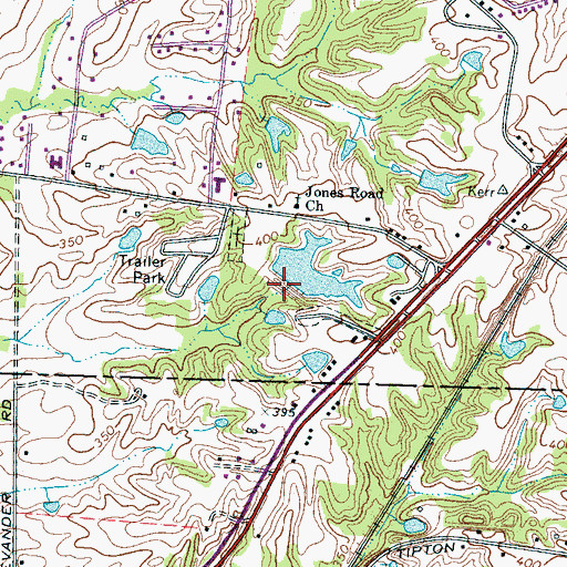 Topographic Map of Hanks Lake Dam, TN