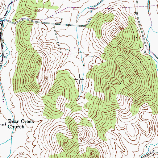 Topographic Map of Piuge Brothers Lake Dam, TN