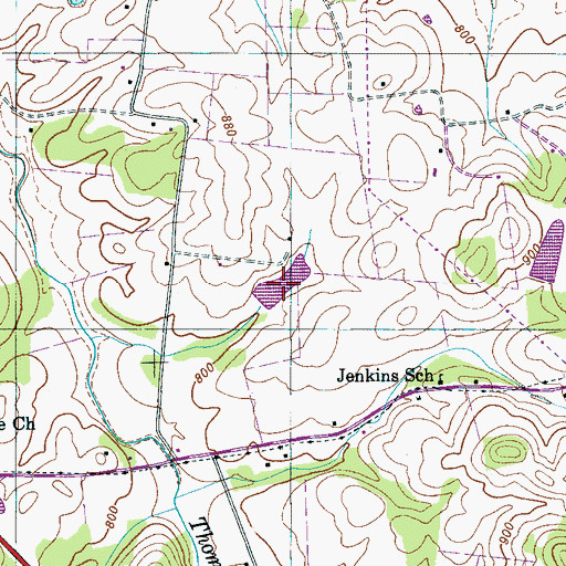 Topographic Map of Cortner Lake, TN