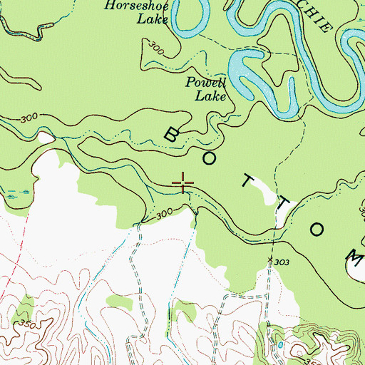 Topographic Map of Big Lake, TN