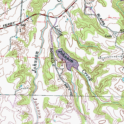 Topographic Map of Johnson Creek Dam Ten, TN
