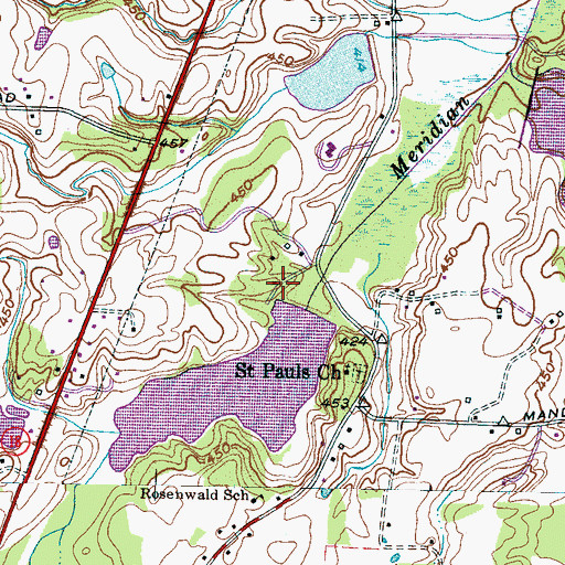 Topographic Map of Meridian Creek Dam One, TN
