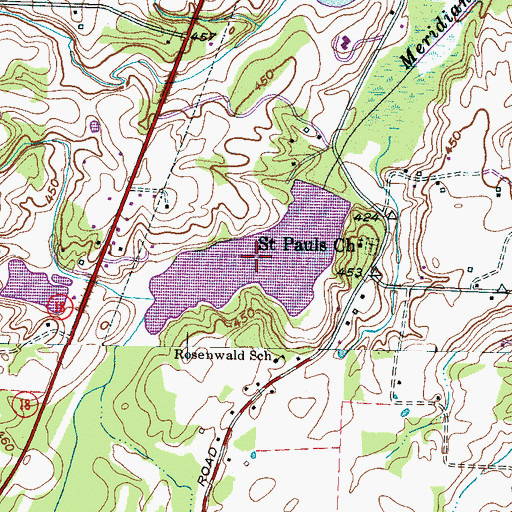 Topographic Map of Meridian Creek Lake One, TN