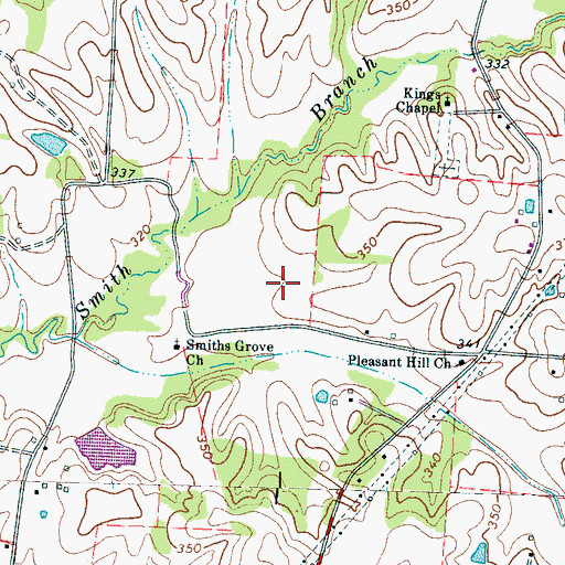 Topographic Map of Jones Lake, TN