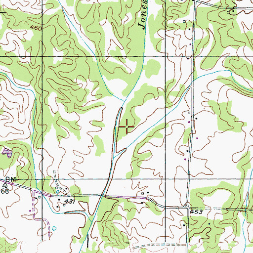 Topographic Map of Jones Creek 101-102-0 Dam, TN