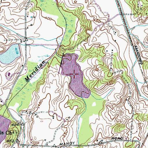 Topographic Map of Meridian Creek Lake Two, TN