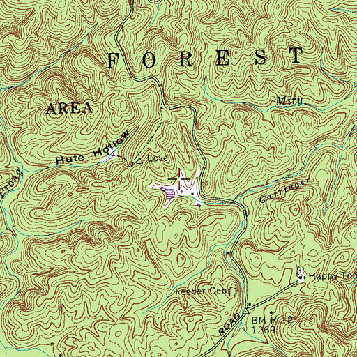 Topographic Map of Turkeypen Lake Dam, TN
