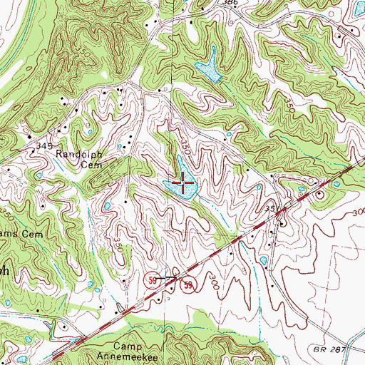 Topographic Map of Witherington Lake, TN