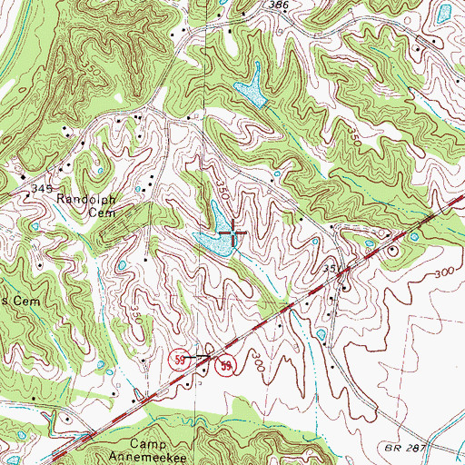 Topographic Map of Witherington Dam, TN