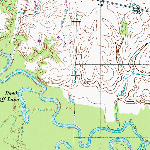 Topographic Map of Cannon Lake Dam, TN