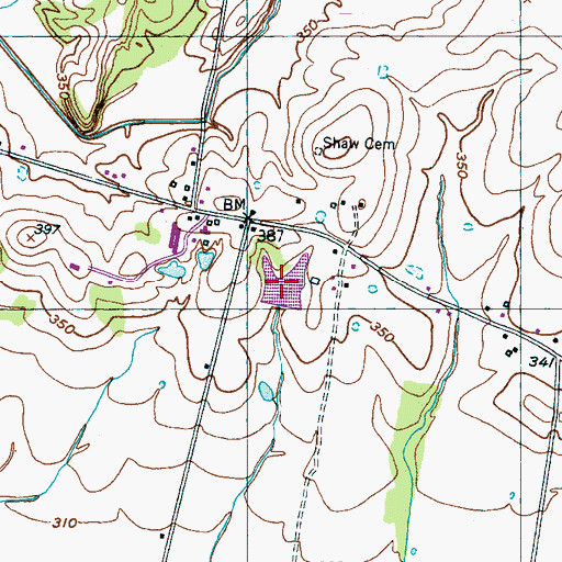 Topographic Map of Walker Lake, TN