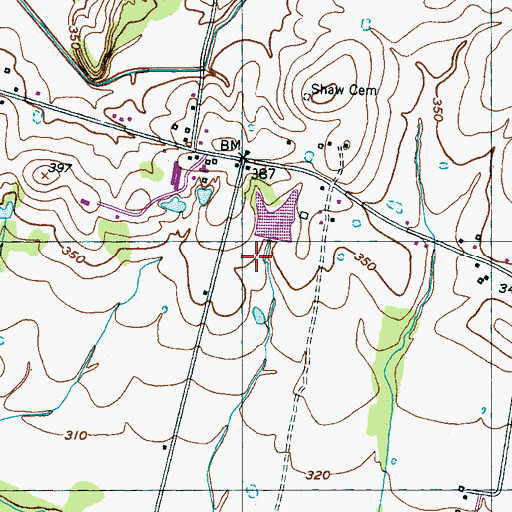 Topographic Map of Walker Dam, TN