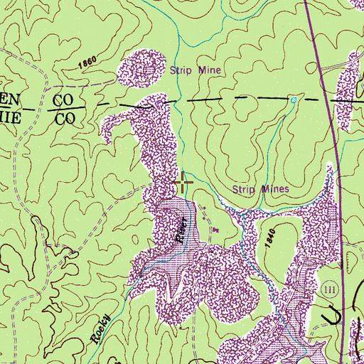 Topographic Map of Studer Lake Dam, TN