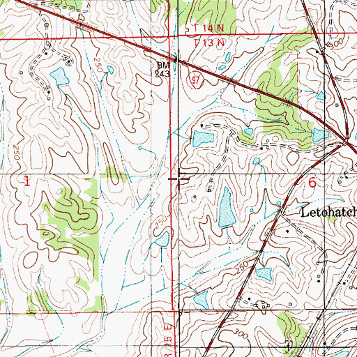 Topographic Map of Johnstons Lake Dam, AL