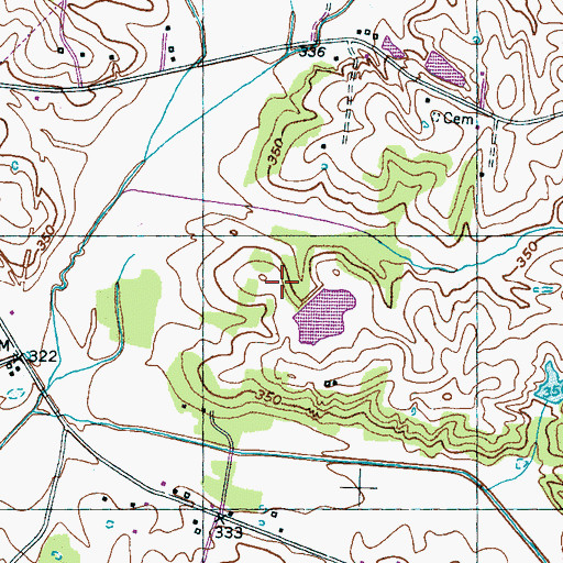 Topographic Map of Stokely Dam, TN