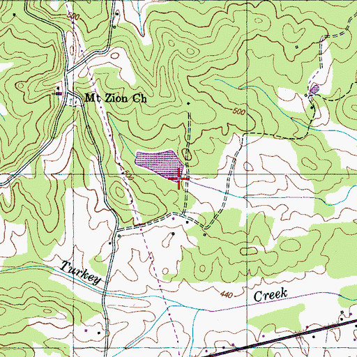 Topographic Map of Festus Jackson Dam, TN