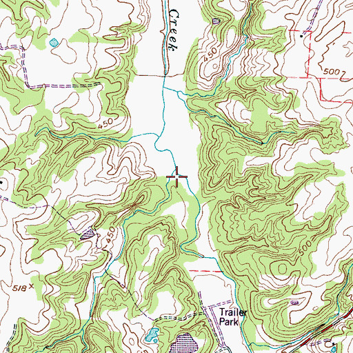 Topographic Map of Johnson Creek Lake Seven, TN