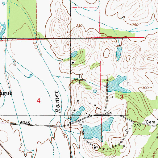 Topographic Map of Hubie Cauthen Number Two Lake, AL