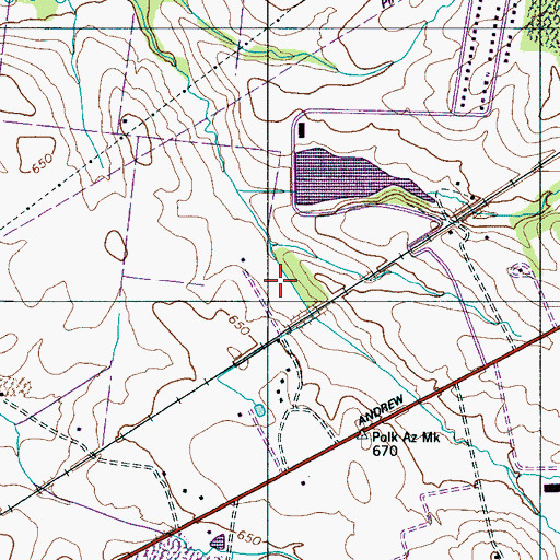 Topographic Map of Campbell Lake, TN