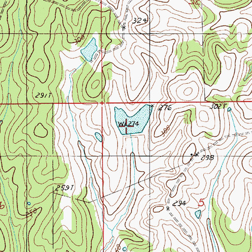 Topographic Map of J R Paul Lake Dam, AL
