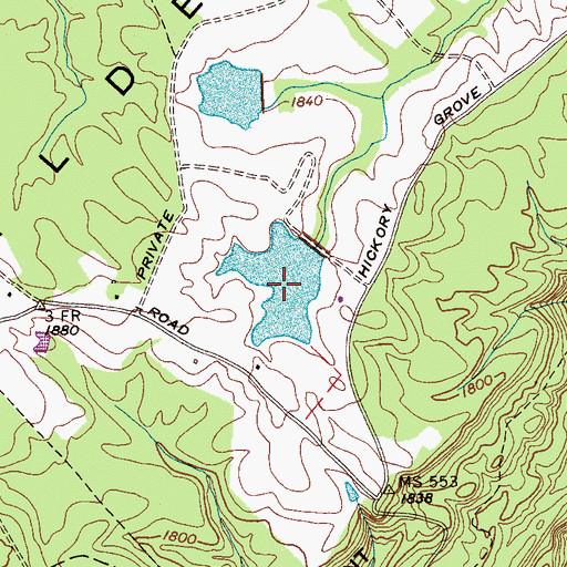 Topographic Map of T Industries Lake, TN
