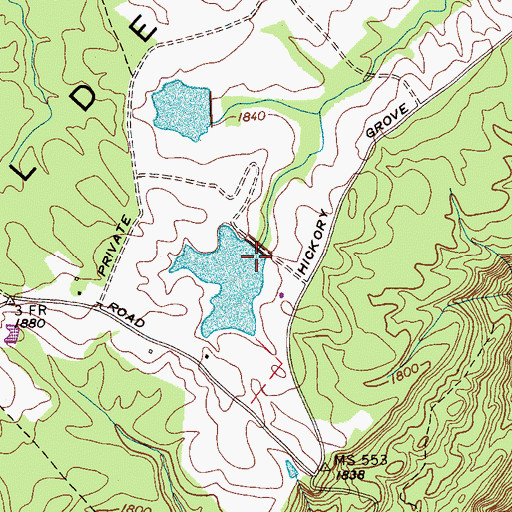 Topographic Map of T Industries Lake Dam, TN