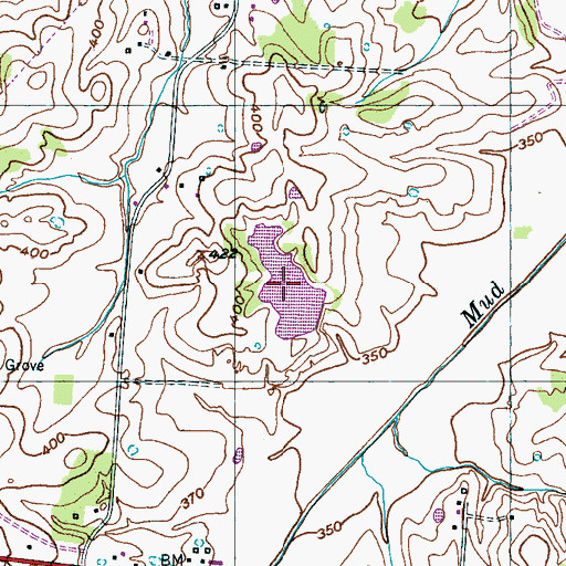 Topographic Map of Powell Lake, TN