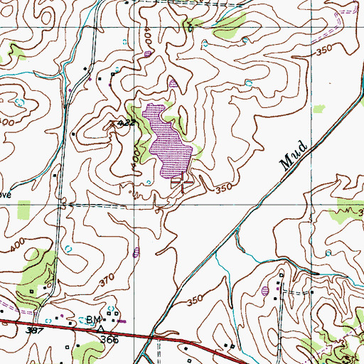 Topographic Map of Powell Dam, TN