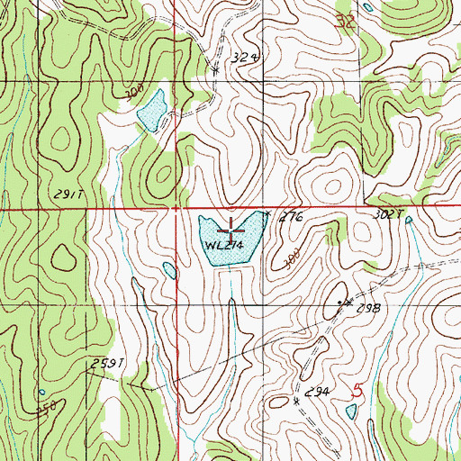 Topographic Map of J R Paul Lake, AL