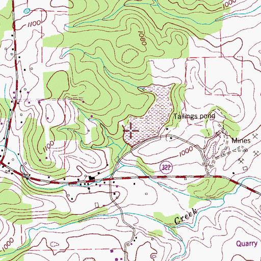 Topographic Map of Ballard Mill Settlement Dam, TN