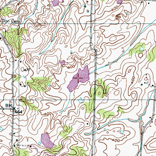 Topographic Map of Cobb Creek Lake, TN