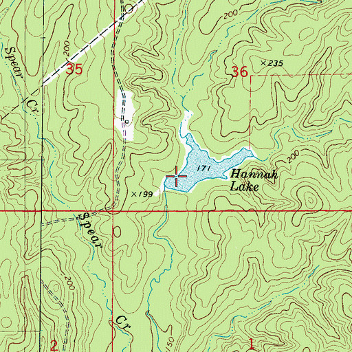 Topographic Map of D T Hannah Lake Dam, AL