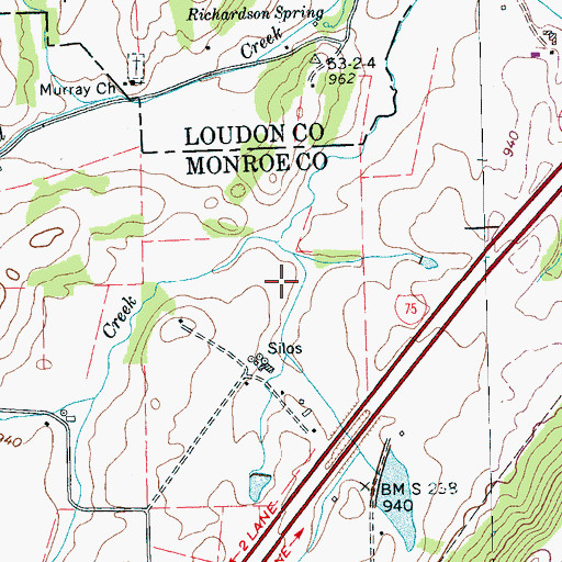 Topographic Map of C A Waymier Dam, TN