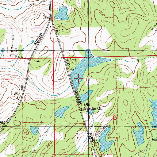 Topographic Map of Hill and Hill Dam, AL