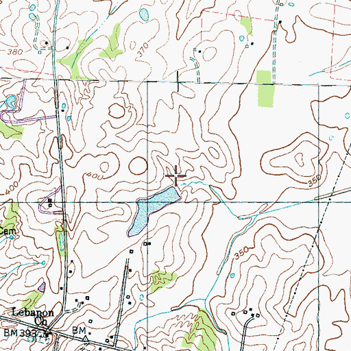 Topographic Map of A C Veirs Dam, TN