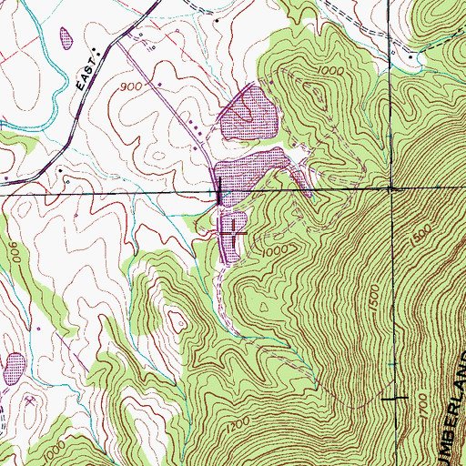 Topographic Map of Twin Lakes Number Three Lake, TN