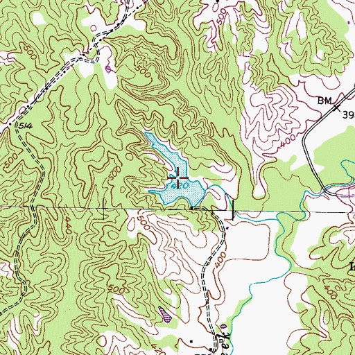 Topographic Map of Duncan Lake, TN