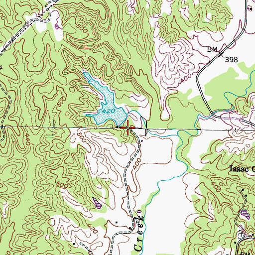 Topographic Map of Duncan Lake Dam, TN