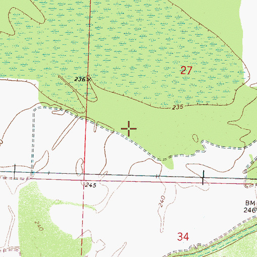 Topographic Map of Fort Pillow Street Park Lake Dam, TN