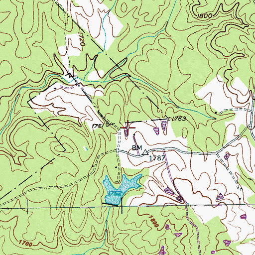 Topographic Map of Pine Lake, TN